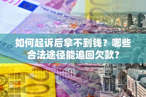 武汉如何起诉后拿不到钱？哪些合法途径能追回欠款？