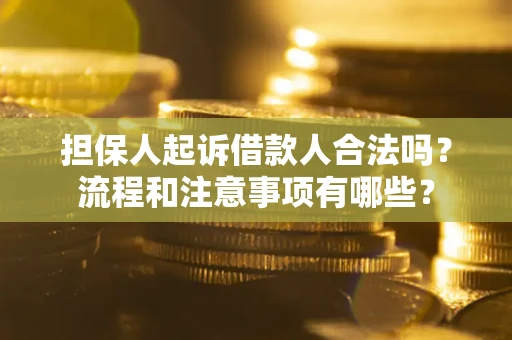 武汉担保人起诉借款人合法吗？流程和注意事项有哪些？