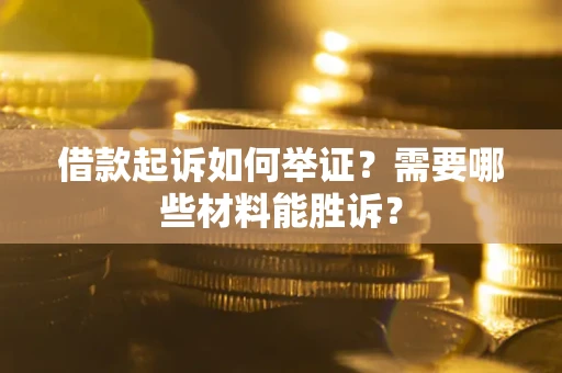 武汉借款起诉如何举证？需要哪些材料能胜诉？