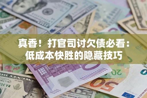武汉真香！打官司讨欠债必看：低成本快胜的隐藏技巧